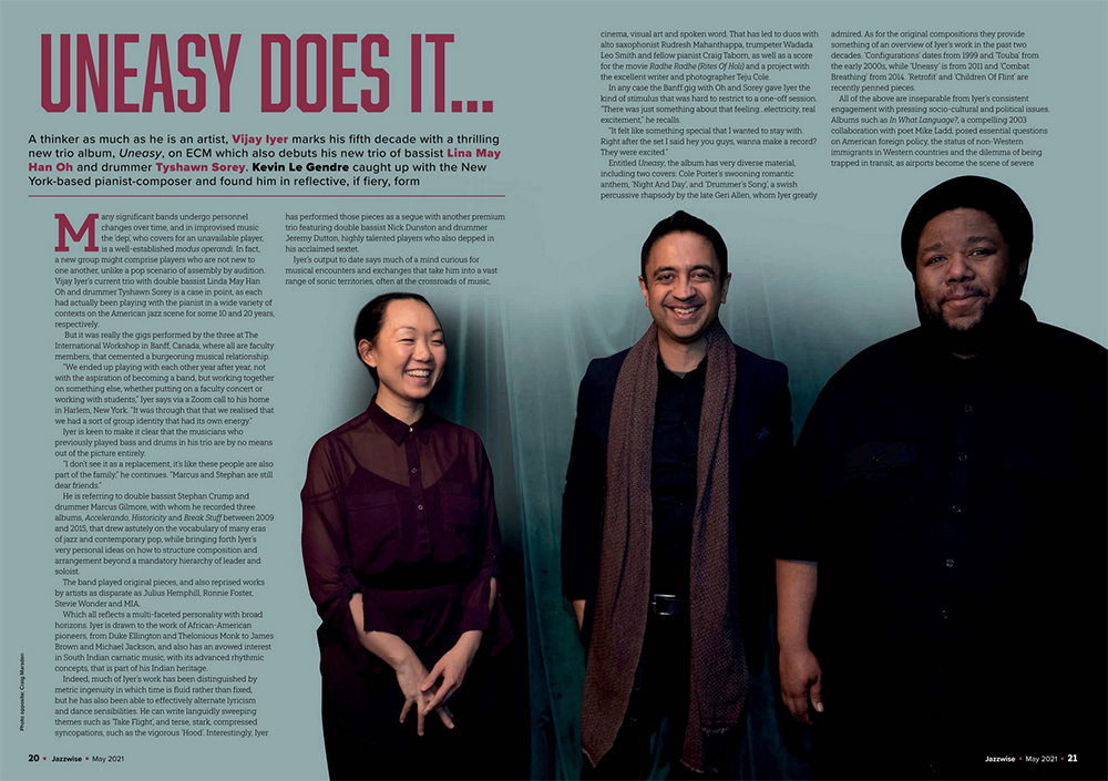 Introducing the May 2021 issue of Jazzwise, featuring Vijay Iyer