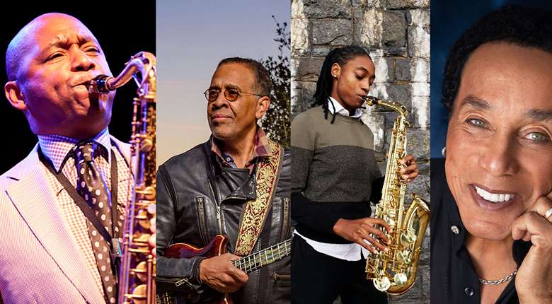 L-R: Branford Marsalic, Stanley Clarke, Lakecia Benjamin and Smokey Robinson will perform at Love Supreme 2025