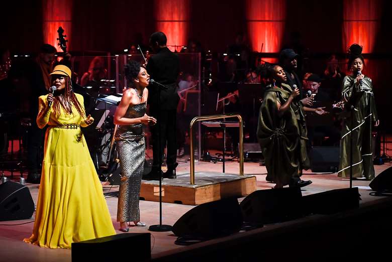 L-R: China Moses, Corinne Bailey-Rae, Laura Mvula and Ni Mxine - Photo by Graeme Miall/Tomorrow's Warriors at RFH