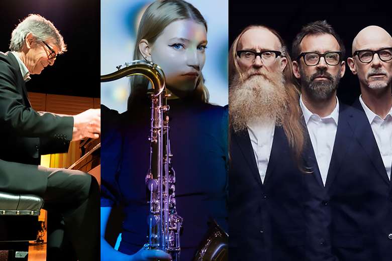 Liverpool headliners L-R: Darius Brubeck, Emma Rawicz and Neil Cowley Trio