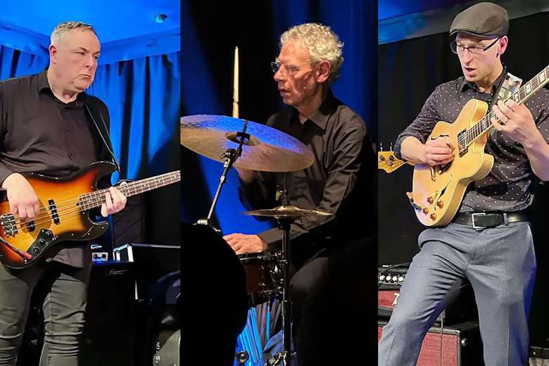 L-R: Mike Pratt, Bill Bruford and Pete Roth - Photo by Daniel Spicer