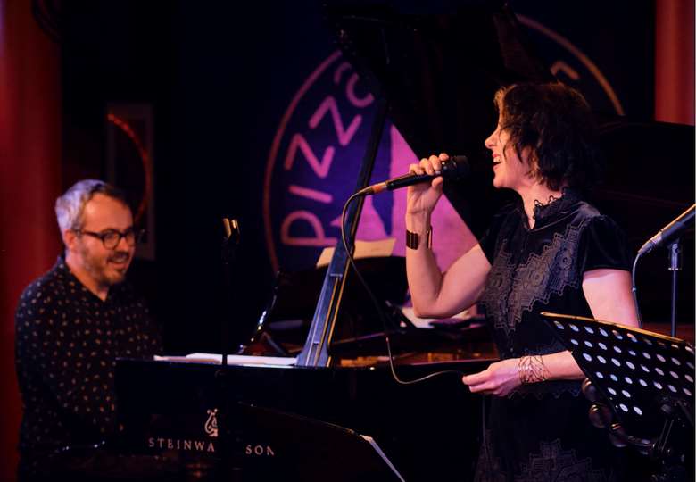 Sarah L King, with Jim Watson on the piano